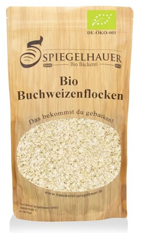 Bäckerei Spiegelhauer Fiocchi di grano saraceno biologici, 1 kg, senza glutine e basico, sbucciati, vegani, per porridge, cereali e pane