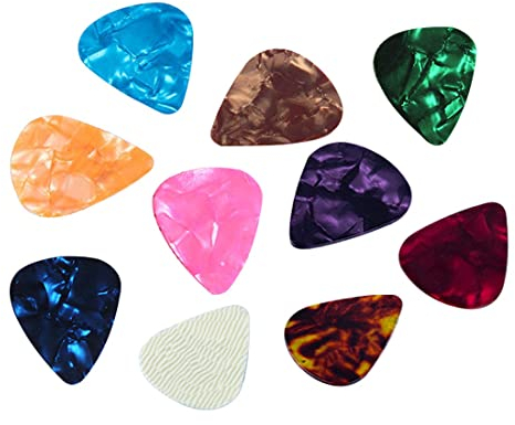 PLABBDPL 40 Stück Plektron Gitarre,Plektren Gitarre 0,46mm Plektrum für Akustikgitarre, E-Guitar,Ukulele, Bass,Guitar Picks（10 Farben）