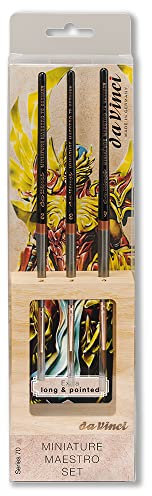Da Vinci Miniatur-Pinsel Maestro Set 70, Acryl, Kolinsky Rotmarderhaar, braun, small