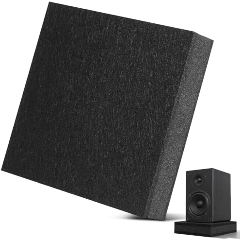 Abaodam Subwoofer Isolation Pad 20 x 20 x 4.8 cm for Studio Floor Desktop | Small Speaker Isolation Pad Rubber Stereo Vibration Noise Dampening For Studio Monitor Loud Speakers