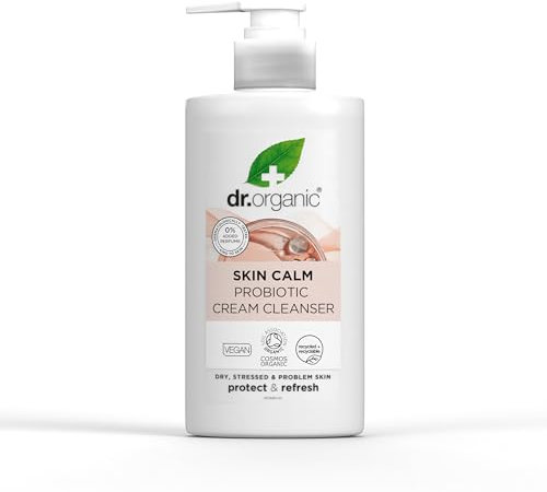 Dr Organic - Skin Calm Probiotic Cream Cleanser - Women's & Men's Skincare - For Redness, Dry, Sensitive & Irritable Skin - Vegan, Cruelty, Paraben & SLS Free - 150ml - 1 Pack