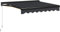 Outsunny 3 x 2.5m Electric Awning with LED Light and Remote Controller, Aluminium Frame Retractable Awning Half Cassette Sun Canopies for Garden Patio Deck Door Window