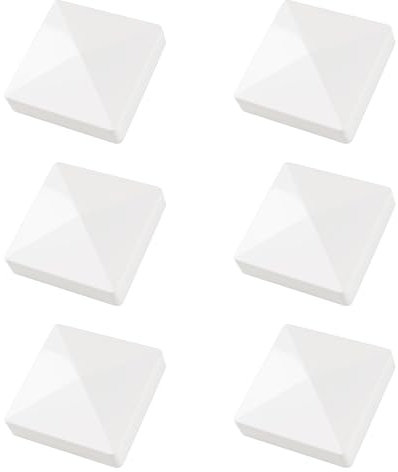 UFURMATE 3.5x3.5in White Post Caps 6Pcs Fence Post Caps Hard PVC White Fence Post Caps Waterproof and UV Resistant for Wooden Post Protection