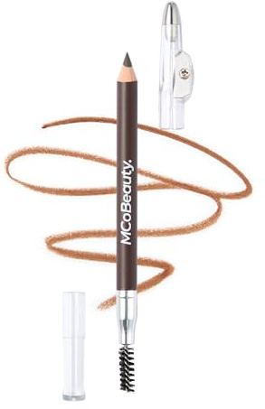 MCoBeauty Everyday Perfect Brow Pencil - Medium Dark | 2-In-1 Brow Pencil & Spoolie, Castor Oil Infused, Ultra-Fine Buildable Tip, Vegan & Cruelty Free