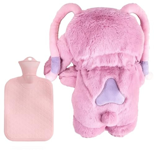 STOAT®Bouillotte - Bouteille Chauffante Peluche Alien, Cadeau pour Enfants & Amis, Décoration de Salon, Source de Chaleur en Hiver, Jouet pour Enfants (rose)