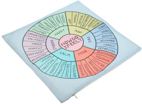 MERRYHAPY Mood Pillow Case Feelings Wheel Emotions Therapy Square Pillowcase Decorative Cushion Cover for Home Bedroom Sofa Car