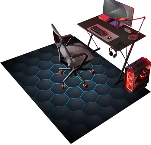 Alfombra Silla Gaming, Alfombra para Silla Oficina con Ruedas, Protector Suelo Silla Ruedas, Alfombra Silla Escritorio Antideslizante, Alfombra Silla Gamer 70 x 100 cm Alfombra Protectora Suelo
