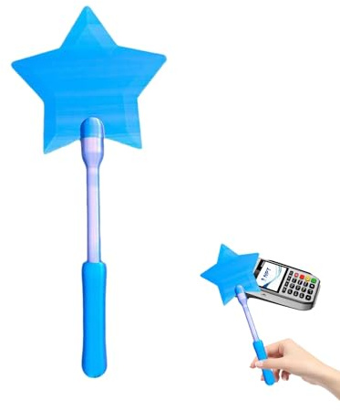 3D Printed Magic Wand Card Holder Star Shaped Tap to Pay Contactless Credit Card Wand for Kids Adults Tech Lovers Cosplay Magicians Fun Fairy Wand for Secure & Easy Checkout (Blue)