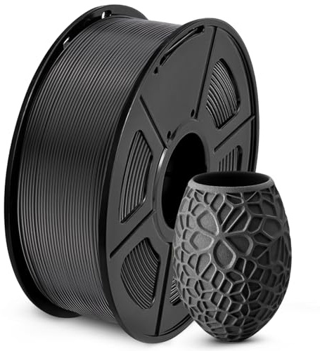 SUNLU PLA Filament 3D Printer Filament, Neatly Wound PLA Filament 1.75mm, Dimensional Accuracy +/- 0.02mm, 1KG Spool 2.2lbs. (Black)