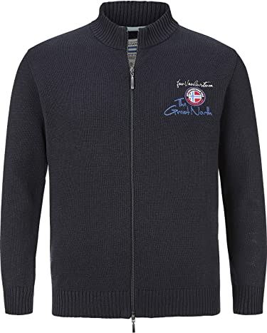 Jan Vanderstorm Herren Strickjacke Olav dunkelblau, 4XL (XXXXL) - 68/70