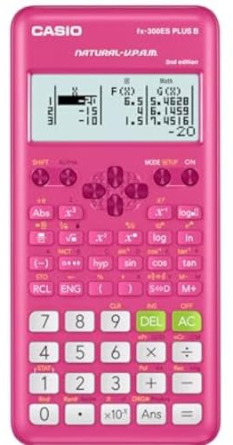 Casio fx-300ES Plus 2nd Edition Scientific Calculator, 262 Functions, Natural Textbook Display, Pink