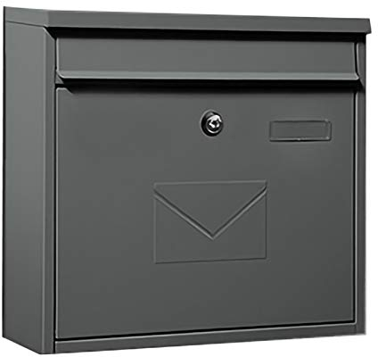 FYZS Boîte à Lettres verrouillable |Boîte Postale |Boîte à courrier avec Couvercle Boîte à Envoi Murale extérieure |Boîte aux Lettres de Style de Pays américain 36 * 10.5 * 32cm (Color : Gray)