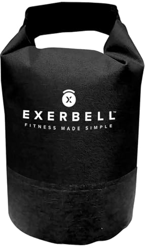 Exerbell Kettlebell verstellbar & faltbar 2-14 kg (1 x Schwarz) – Wasser- und Sandsack Kettelball – Adjustable Kettlebell – Sandbag Training & Gewichtssack – Strength Training Equipment