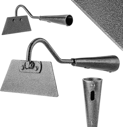 KADAX Azada de jardín sin tallo, azada trapezoidal, azada para malezas de acero, azada para deshierbar y picar malas hierbas, azada de plantación, azada de jardín (negro, 12 cm)