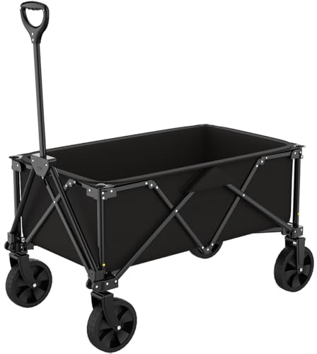 GT Garden Chariot de Transport Pliable Noir