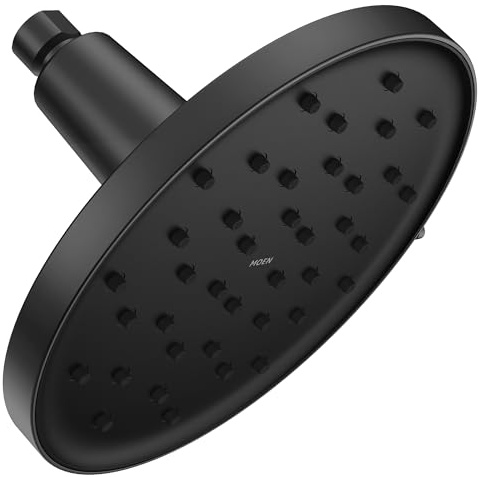 Moen Verso Eco-Performance Round 9” Rain Shower Head with Infiniti Dial and Magnetix Docking, 1.75 GPM Adjustable Rainfall Shower, Matte Black, 220R2EPBL