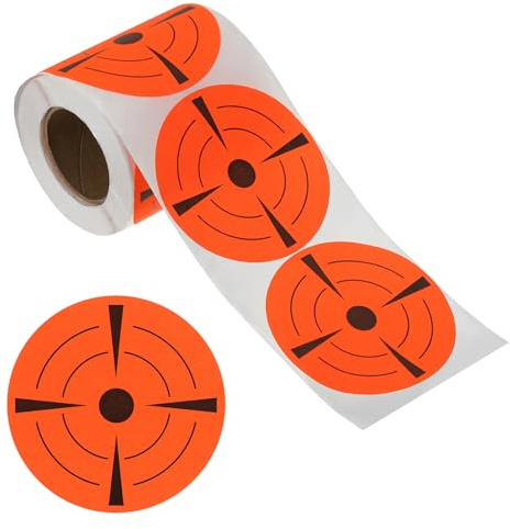 PATIKIL Autocollants cibles Rondes fluorescentes de 3 Pouces, 1 Rouleau de cibles en Papier réactif adhésif pour l'entraînement au tir sur Cible, Rouge/Noir