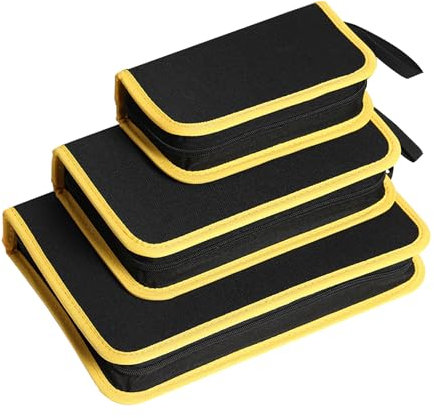 MEETOZ 3Pcs Tool Kits Organize Storage Pouch Tool Case with Zipper, Different Sizes Tool Pouch for All Tools