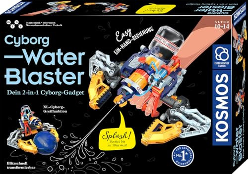 KOSMOS 621254 Cyborg Water-Blaster, 2-in-1 Cyborg Roboter-Hand mit Wasserpistole, auch für Linkshänder geeignet, Experimentierkasten für Kinder ab 10-14 Jahre