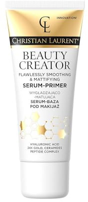 Christian Laurent Base de suero alisadora y matificante de Beauty Creator con ceramidas, péptidos y oro de 24 quilates, 30 ml
