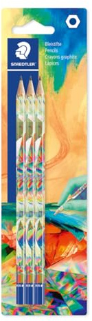 STAEDTLER 170BK3E2-2 - Matita esagonale, facile da cancellare e temperare, con 3 matite in HB, 170BK3E2-2