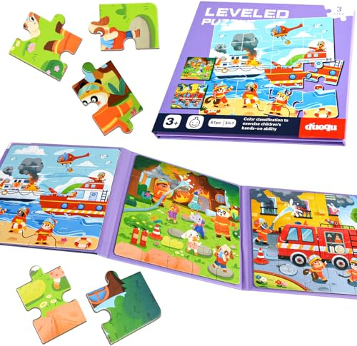 NEBURORA Puzzle magnétique 61 pièces pour Enfants de 2 à 5 Ans, Jeux de Voyage, Jouets de Voyage pour Tout-Petits en Avion, Jeux de Puzzle, activités en Avion, Cadeaux d'anniversaire pour Enfants