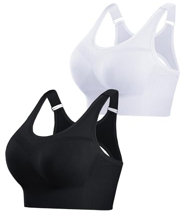 Litherday Bygellös Dam Sport-BH utan bygel Push Up High Impact Vadderad Stöttålig Fitness Top för Träning Yoga Löpning Jogging S-XXL