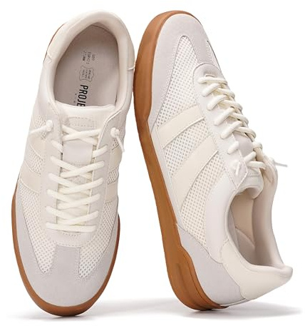 Project Cloud Shoes for Men - 100% Genuine Leather Mens Casual Shoes Memory Foam Insole Sneakers - Non Slip Outsole Dress Sneakers Men (HISVERDY,White,10)