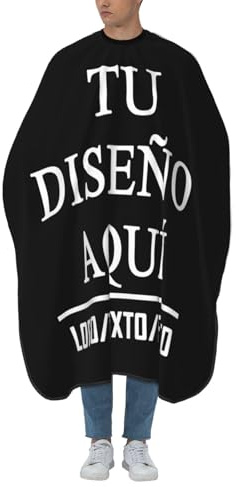 Capa de Barbero Personalizado Capa Cortar Pelo Personalizada con Imagen, Texto o Nombre Bata de Peluqueria Personalizada Diseña tu logo foto para Casa o Salón, Regalo Divertido para Hombres y Mujeres