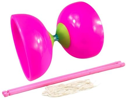 Xgdsnly Juego de Diábolo Rodamientos de Bolas, Diábolo Portátil Multiusos, Juego de Diábolo Chino, Juguete para Niños Y Adultos, Rosa