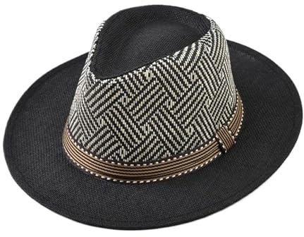 1-pack herr klassisk panamahatt sommarhatt med bred brätte semestervisirhatt