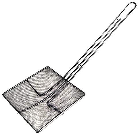 Paragon Fine Mesh Nickel-Plated Square Skimmer, Nickel Plated Silver, long
