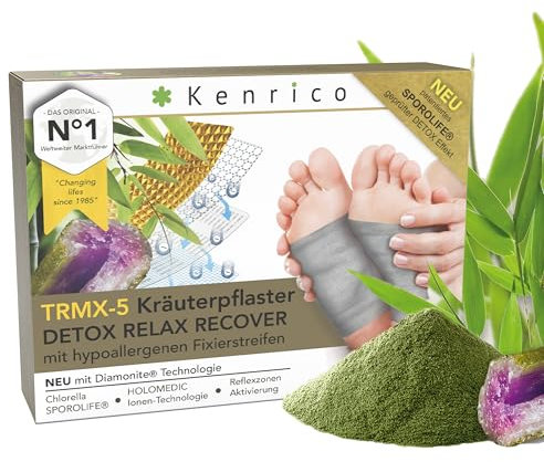 KENRICO TRMX-5 cerotto per erbe aromatiche per disintossicazione [100% naturale] Detox Relax Recover pastiglie disintossicazione piedi disintossicazione del corpo