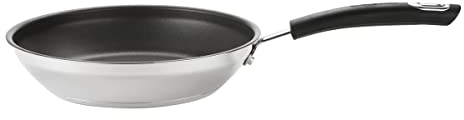 Circulon Total Stainless Steel Frying Pan, Non-Stick Pan for Even and Thorough Cooking, Stainless Steel Cookware Suitable for All Hob Types Including Induction, 25 cm