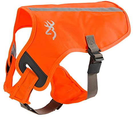 Browning Pet Vests, Hi Vis Safety Vests for Dogs, Safety Orange, Medium, Adjustable Coverage