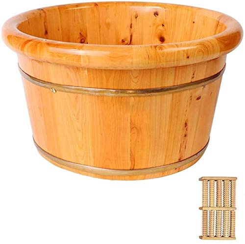 Foot Tub Wooden Foot Basin Household Gift Foot Tub, Foot Basin Tub Bucket, Massage, Spa, Sauna, Soak,Foot Bath Wooden Bucket Foot Spa Household Wash Basin Household Items Decoration (Color : B) foot B