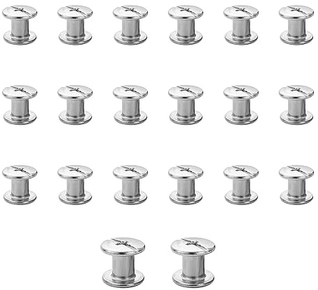 20 Sets Chicago Screw Posts,M5*7mm Rivet Chicago Binding Screws Silver | Metal Rivet Replacement Repair for Collar, Harness, Luggage, Purse, Dog Lead, Backpack, Belt