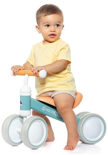 MOLTO | Bicicleta sin Pedales My 1st Ride on Azul Corre Pasillos para Uso en Casa o en el Parque | Juguetes Infantiles Seguros y Resistentes | Fomenta el Desarrollo de los niños | + 10 Meses