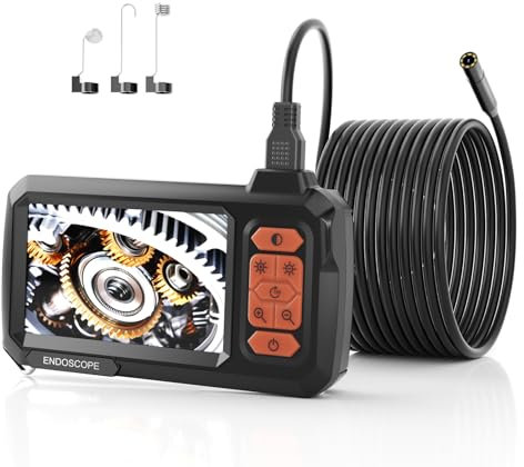Endoscopio industriale semirigido 10 m, schermo IPS 4,3 pollici, HD, 8 mm, IP67, telecamera impermeabile 8 LED, senza SD