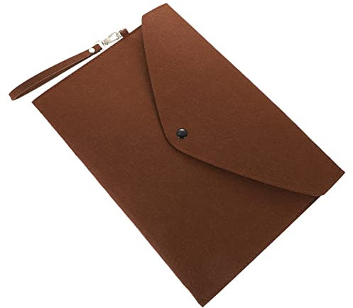 GRIRIW Aktenordner Aus Filz A4 Business-aktentasche Mit Umhängeband Büro-dokumentenhalter Kaffeebraun