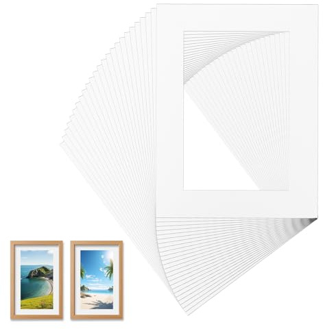 STARVAST Lot de 25 passe-partout en carton blanc, 30 x 40 cm à l'extérieur pour 20 x 30 cm, pour intérieur 20 x 30 cm, supports pour photos, images, cartes postales
