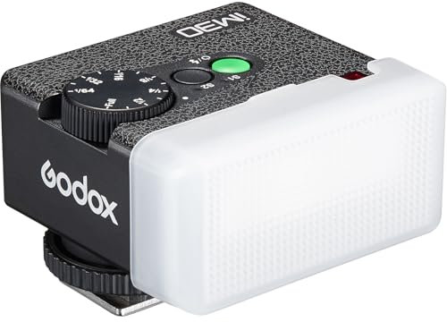 Godox iM30 Mini flash con difusor para cámaras Canon, Nikon, Sony, Fuji, Olympus de un solo contacto, flash de cámara Godox con cúpula de difusión Speedlite GN15, ajuste de potencia de 7 niveles, 230