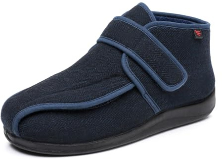 sekiueo Botas para Diabéticos Hombres Mujeres Zapatillas para Caminar Extra Anchas con Forro De Piel Antideslizantes Cómodas para Personas Mayores con Pies Hinchados