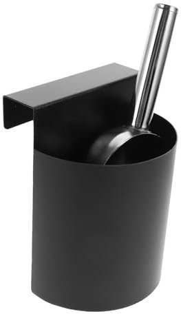 BEBEMOKO Contenitore Per Pala Del Ghiaccio Paletta Per Macchina Del Ghiaccio Scoop Di Cibo Paletta e Supporto Per Il Ghiaccio Paletta Per Il Ghiaccio Per Congelatore Metallo Plastica Black