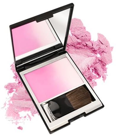 Gradient Blush Puder, Versatile Rouge Puder Matte Shimmer Make-Up Palette mit Pinsel, Superfeines Pulver, Wasserfest Long Wear, Blendable Cheek Blusher für Alle Hauttypen Geeignet, 1 X 4 g (01)