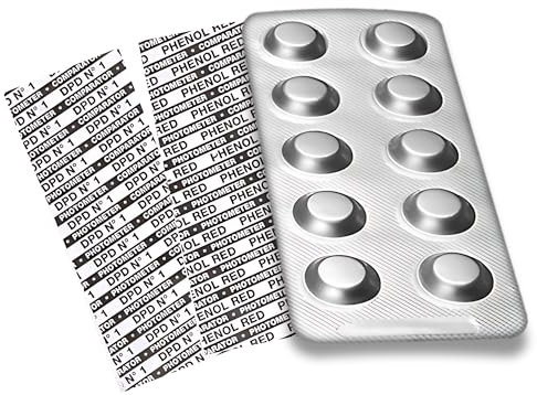 60 tabletas de reactivo para fotómetro para medición: cloro libre y valor de pH en el agua de la piscina - 30 x DPD1 y 30 x Phenol Red - Adecuado para PoolLab y otros fotómetros de mano