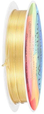 M METERXITY 0.8 mm/20 Gauge Copper Wire for Jewelry Making, 7.5FT Copper Beading Craft Wire for Jewelry/Weaving/DIY Crafting/Planting, Color-Retaining [2.3 M, KC-Gold]