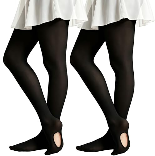 DUCMODA Medias Convertibles de Ballet para Niñas, Suaves Pantymedias de Baile Infantil, Medias Infantiles