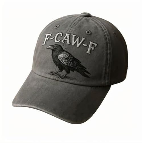 GOUHIDAMAI F-Caw-F Crow Hat, Vintage Gothic Black Bird Fcawf Cap, Adjustable Vintage Baseball Cap, Men Gifts for Baseball Caps