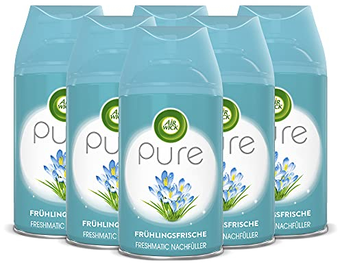 Air Wick Freshmatic Max PURE - Nachfüller für den Air Wick Freshmatic Max - Duft: Frühlingsfrische – 6 x 250 ml Nachfüller